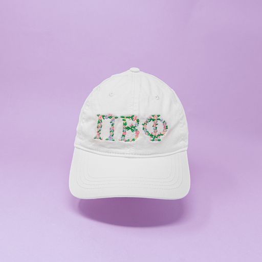 Pi Phi Floral Embroidered Hat