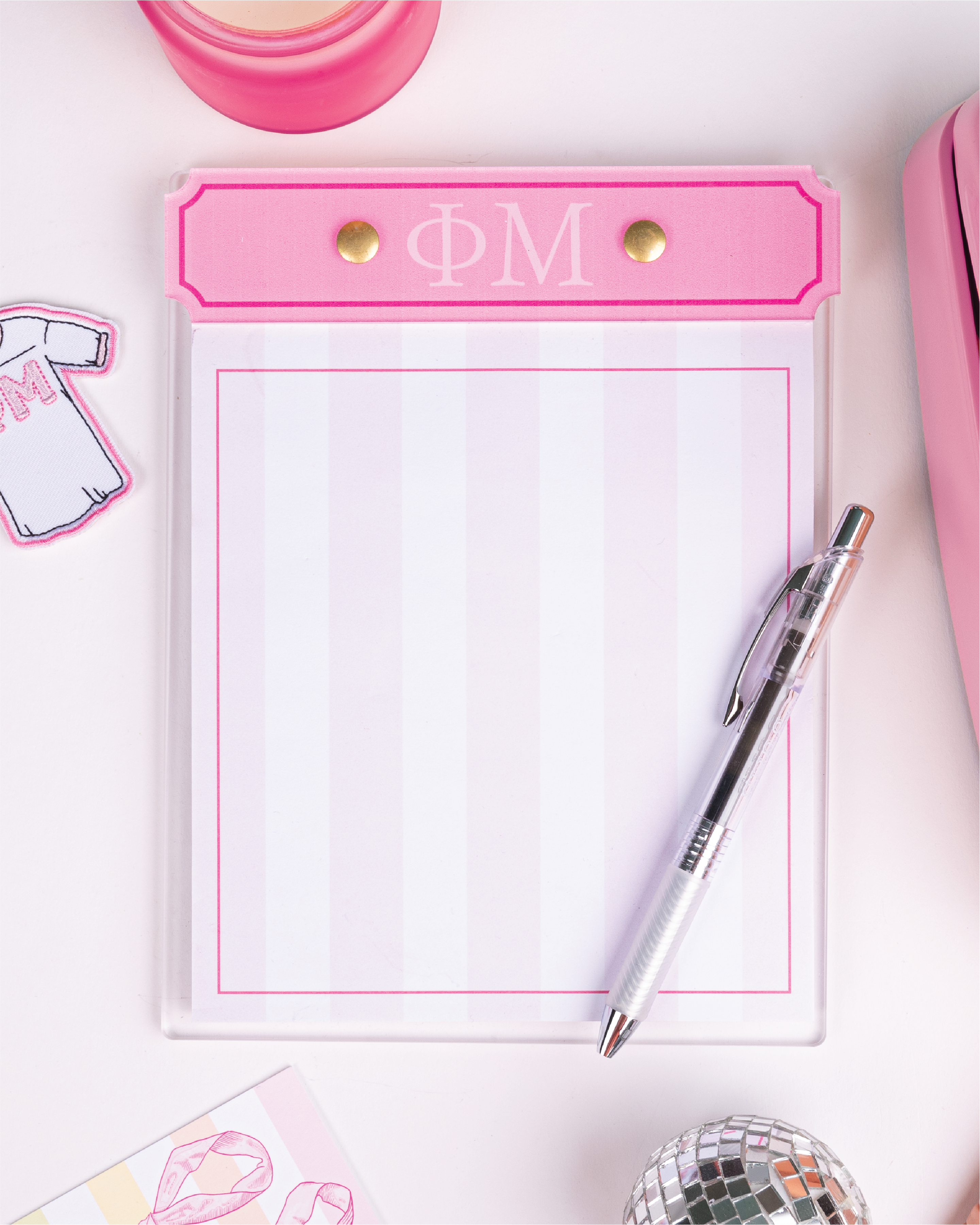 Chic Greek Acrylic Notepad