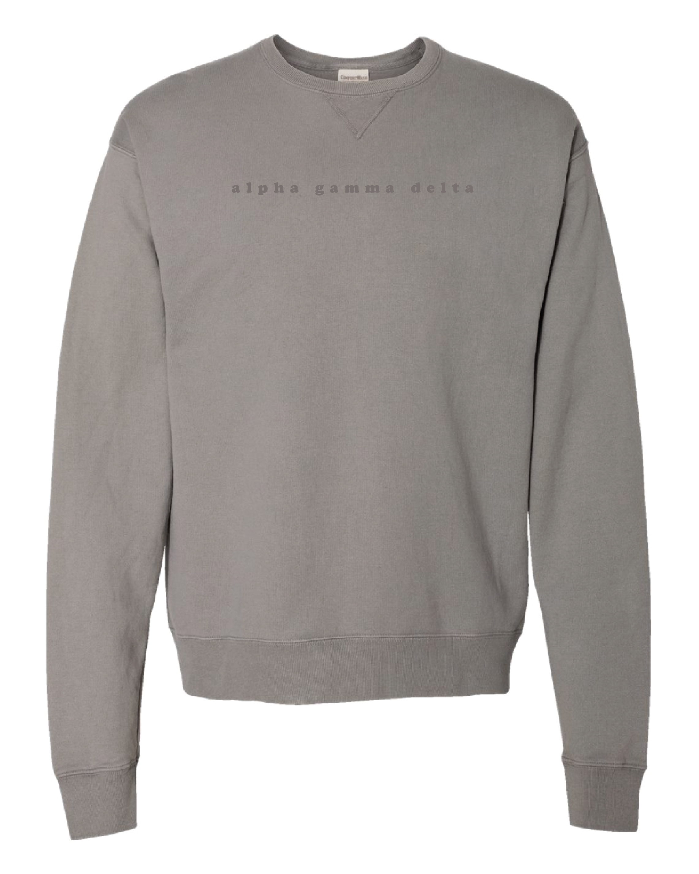 Alpha Gam Bubble Letter Tonal Crewneck