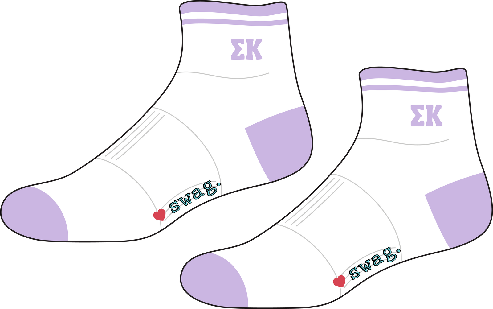 WS - Sigma Kappa Quarter Socks
