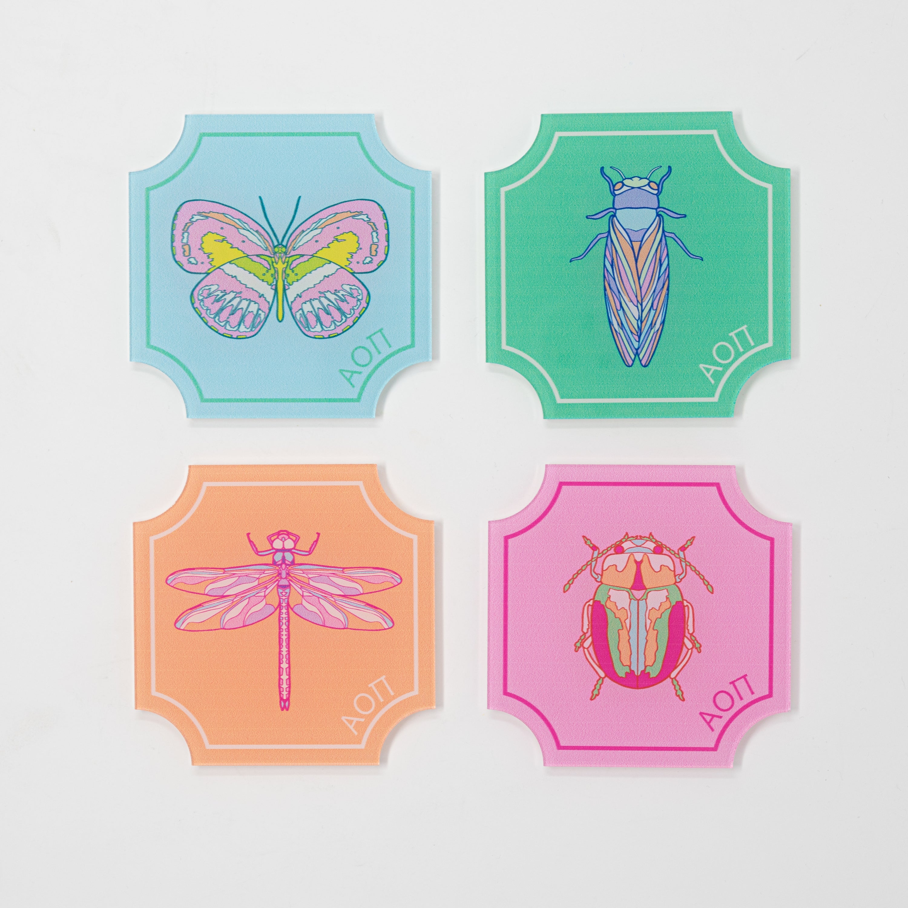 WS - Set of Flutter Greek Coasters (min qty of 3) $20 / $40