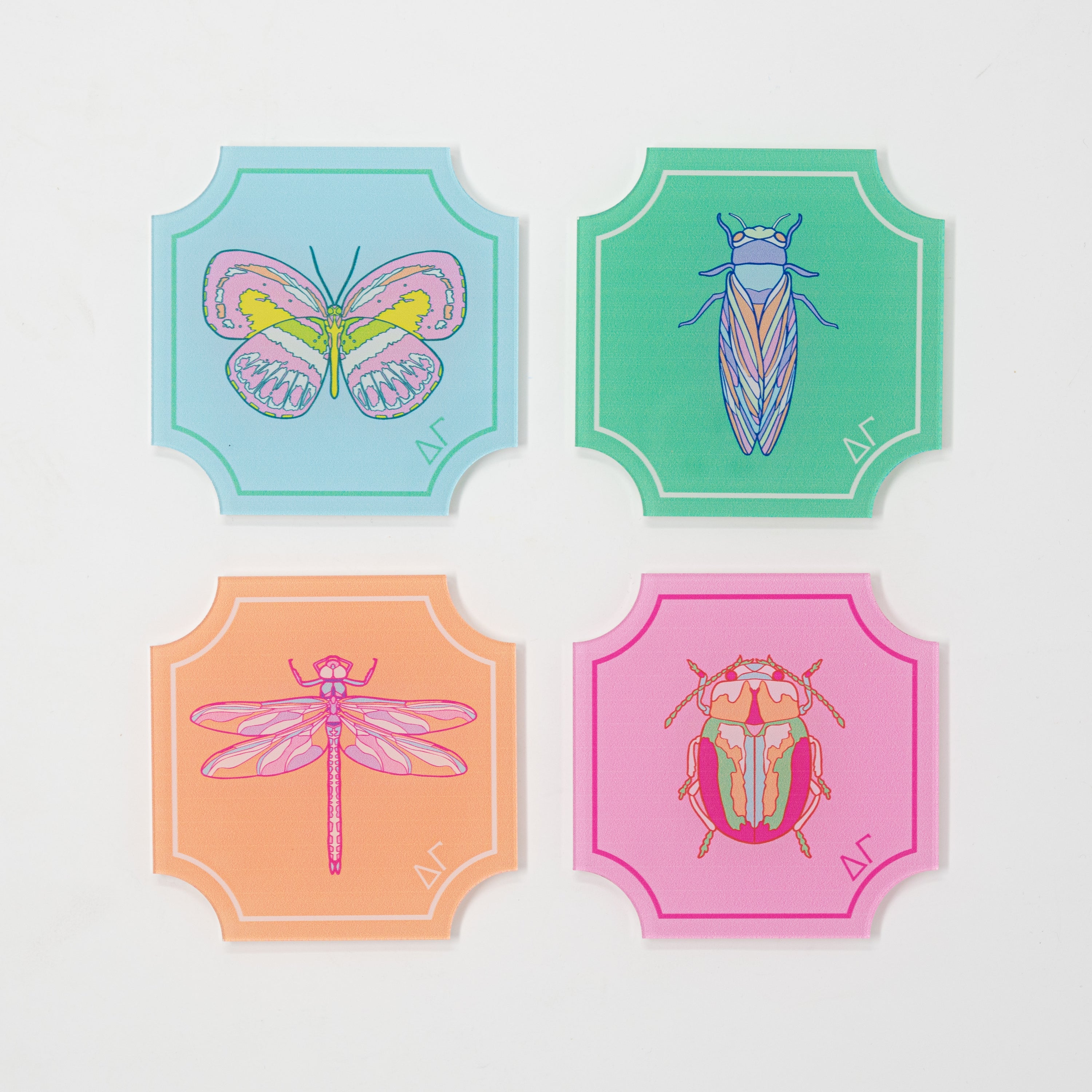WS - Set of Flutter Greek Coasters (min qty of 3) $20 / $40