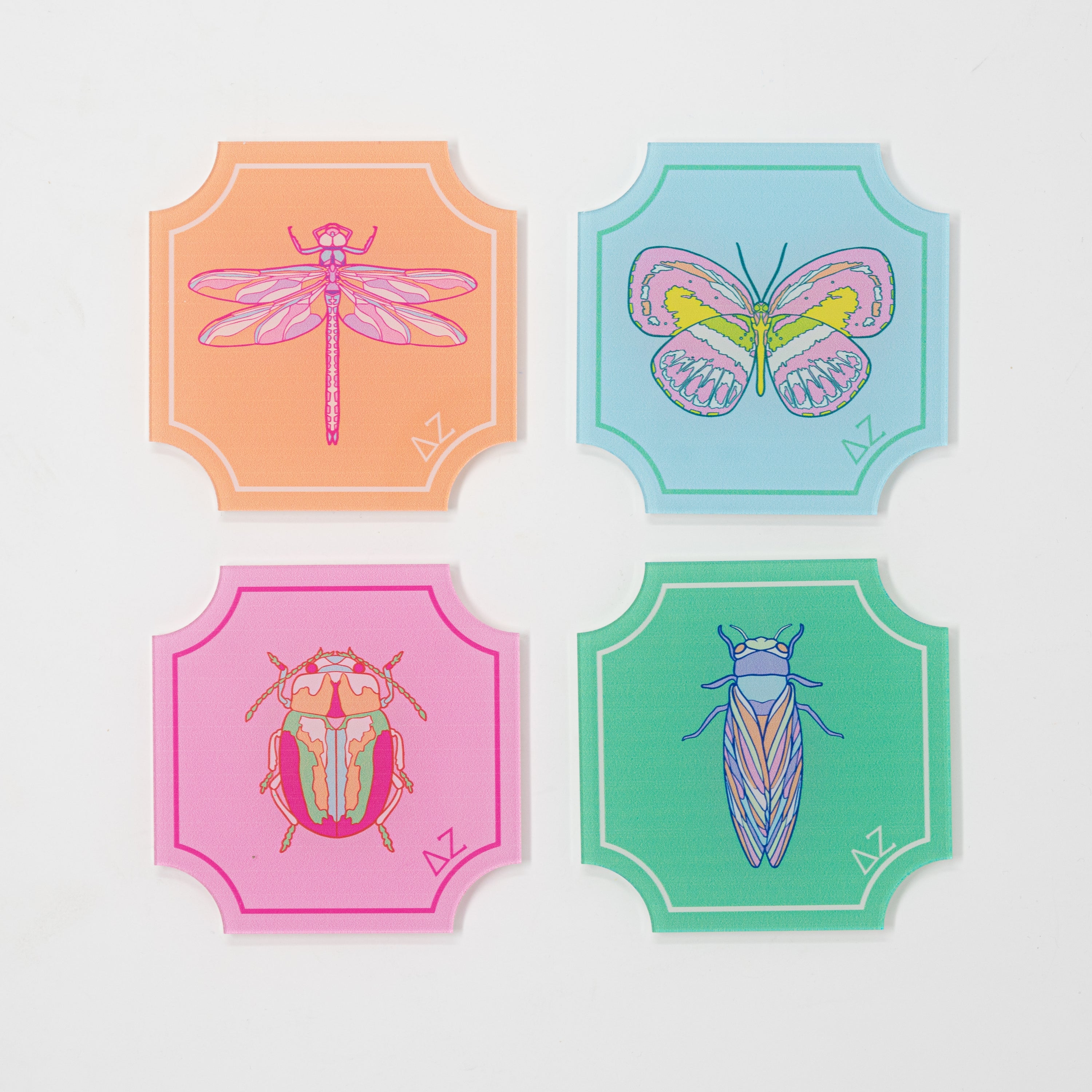 WS - Set of Flutter Greek Coasters (min qty of 3) $20 / $40
