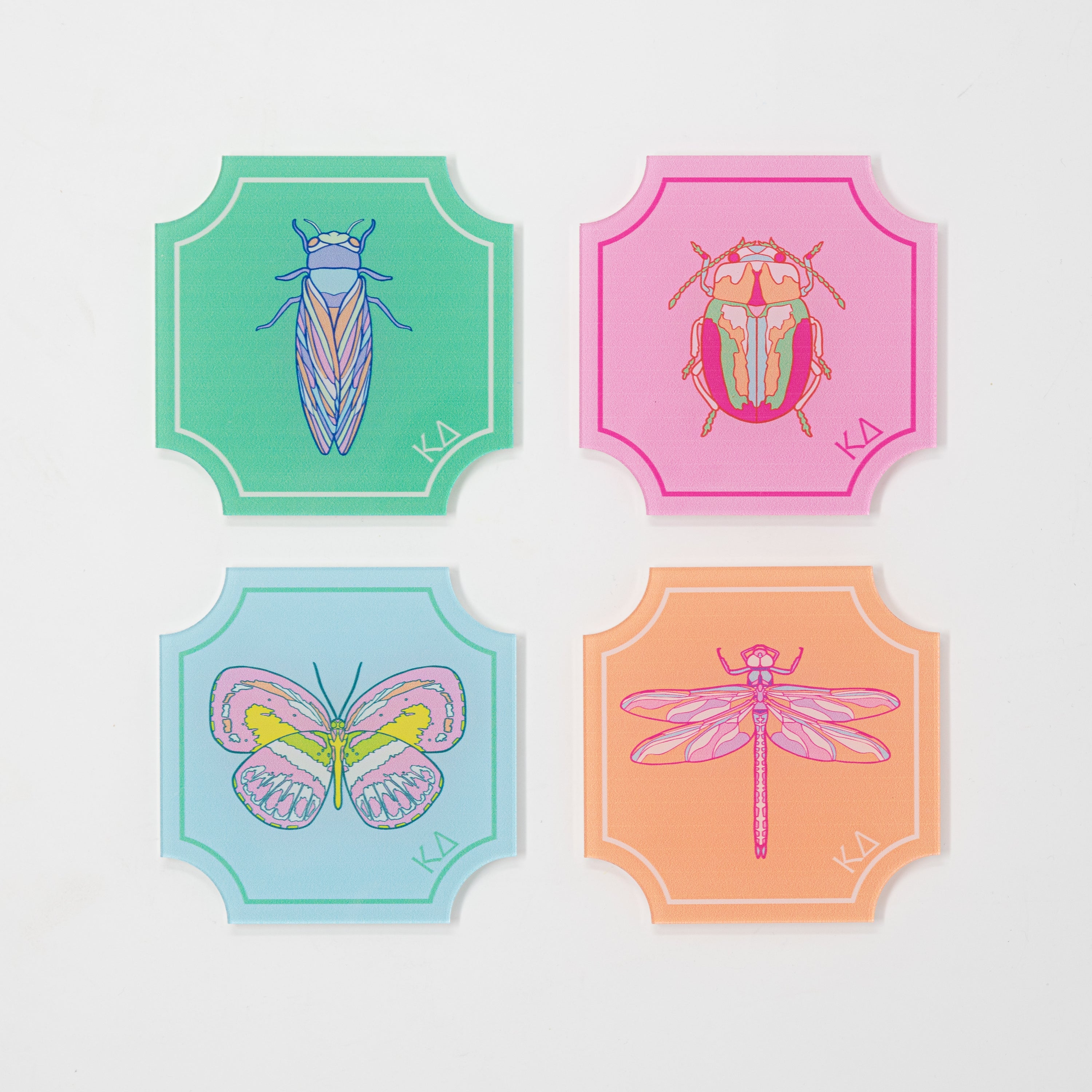 WS - Set of Flutter Greek Coasters (min qty of 3) $20 / $40