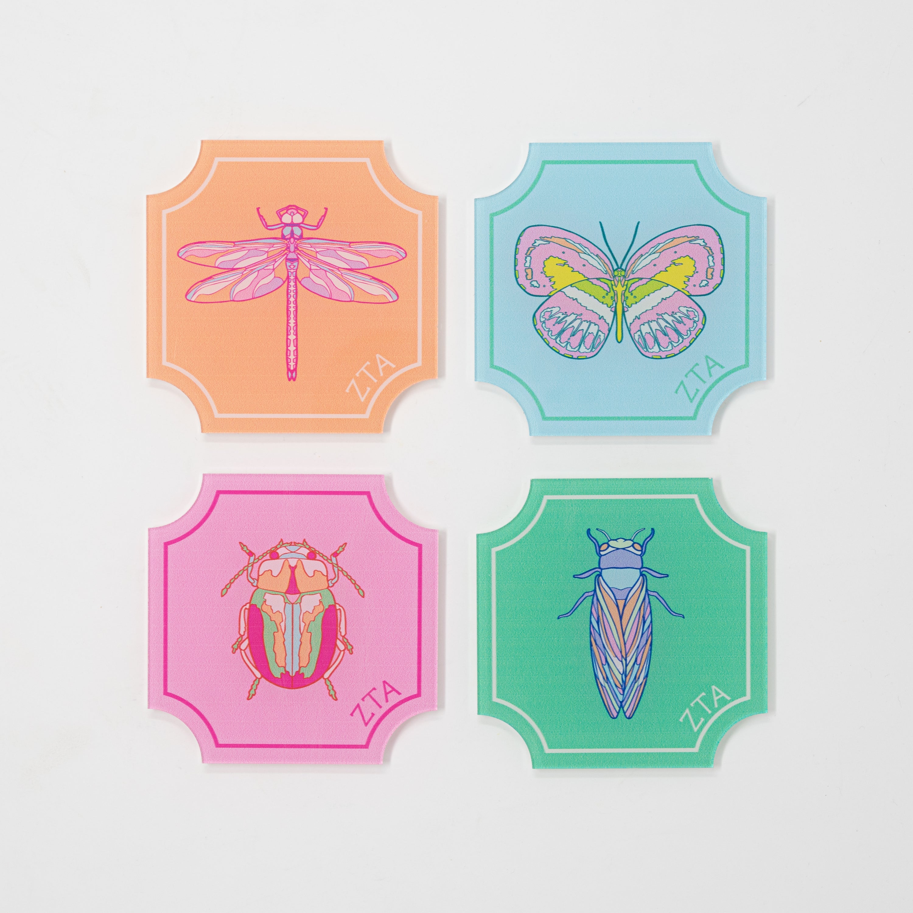 WS - Set of Flutter Greek Coasters (min qty of 3) $20 / $40