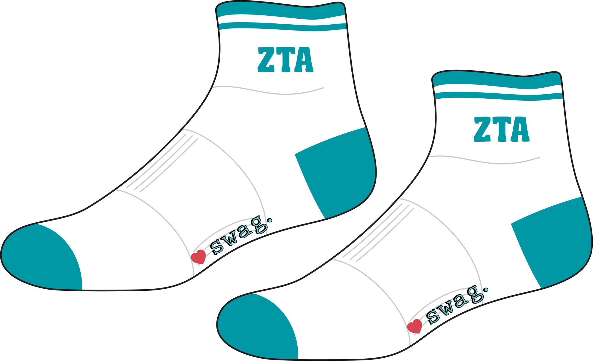 WS - Zeta Tau Alpha Quarter Sock