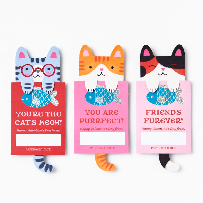 Cat Bookmark Valentines
