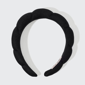 Recycled Fabric Puffy Headband 1pc- Black
