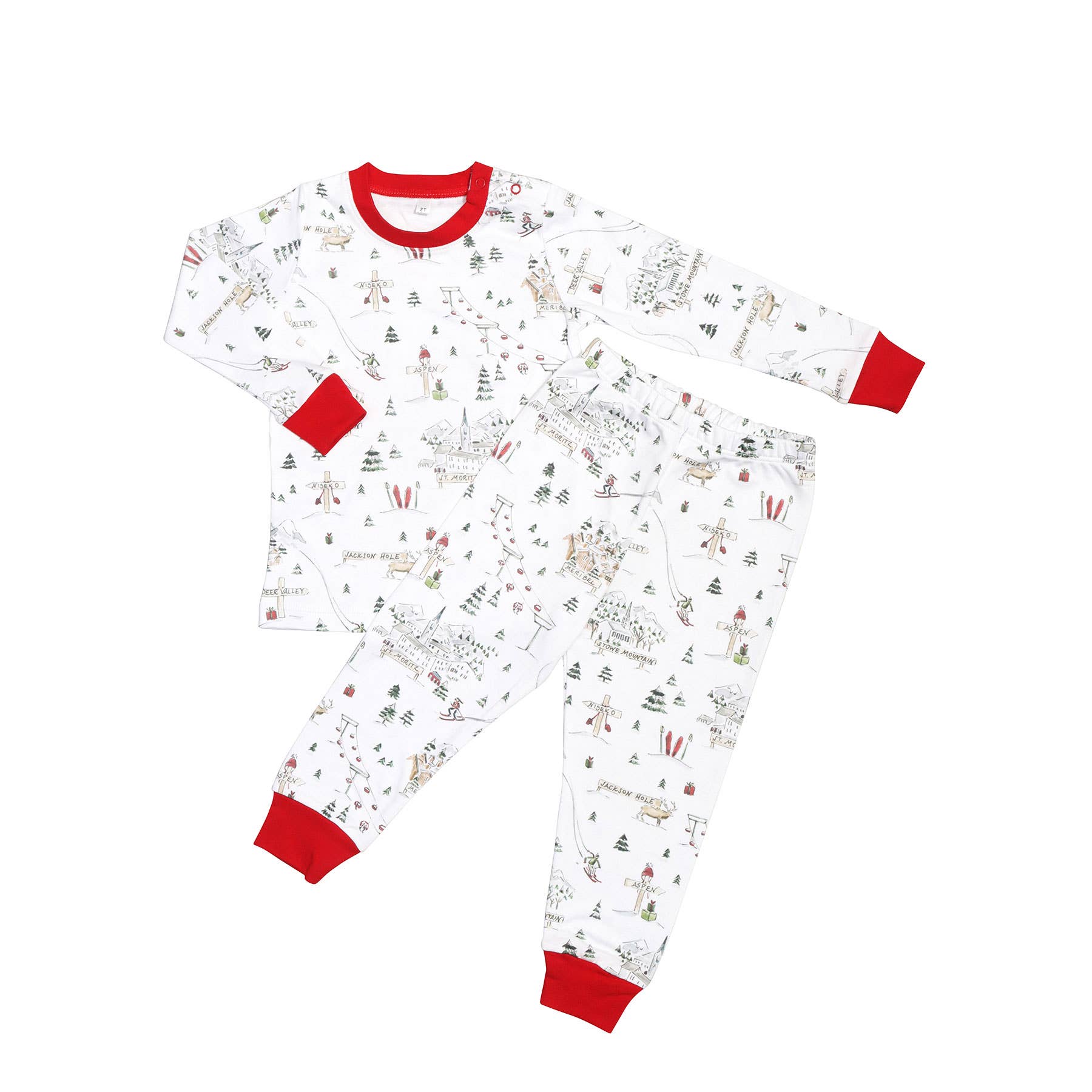 Youth Ski Around the World Two Piece Pajama