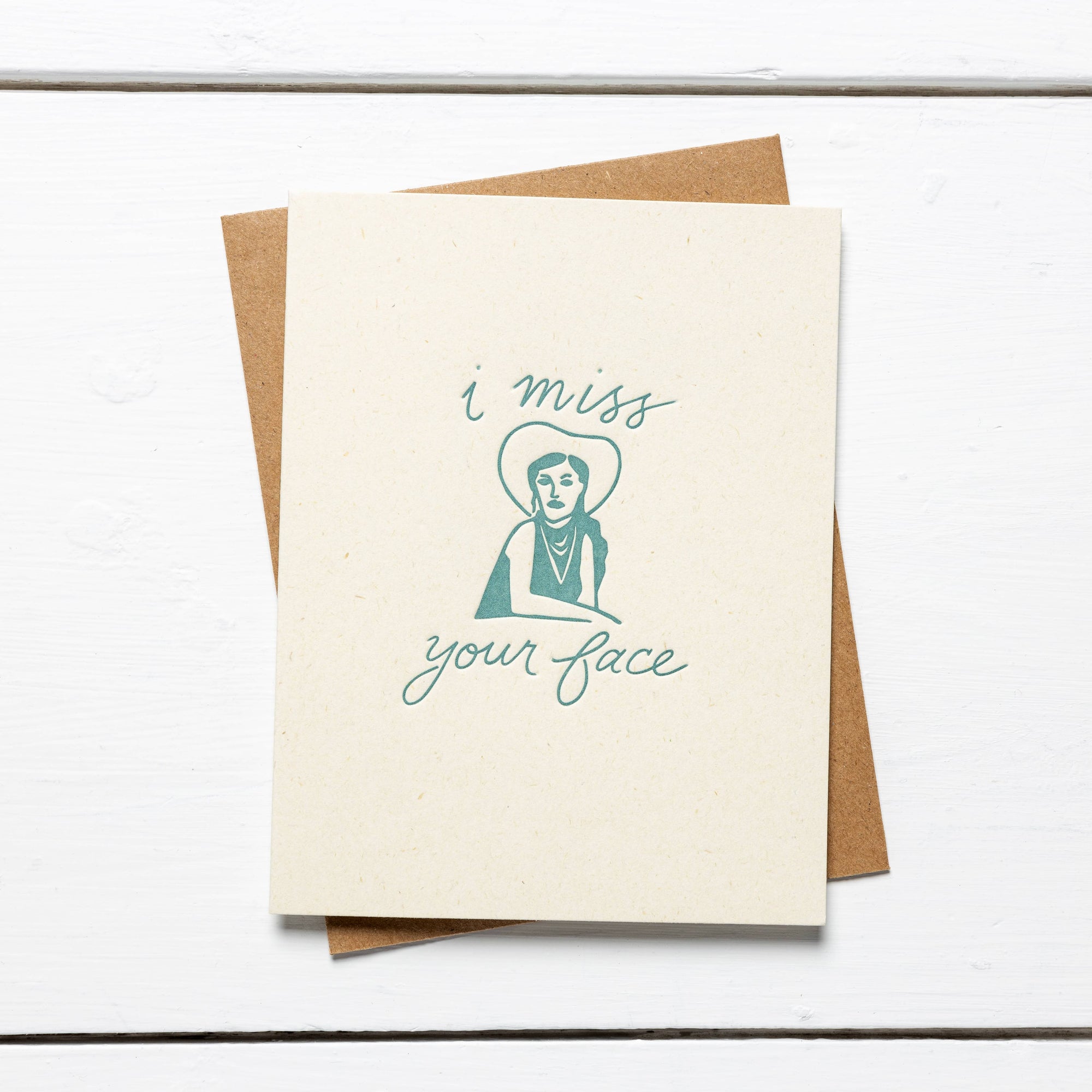 "i miss your face" notecard