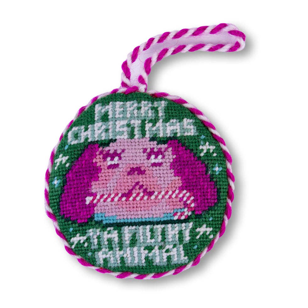 Filthy Animal Needlepoint Ornament