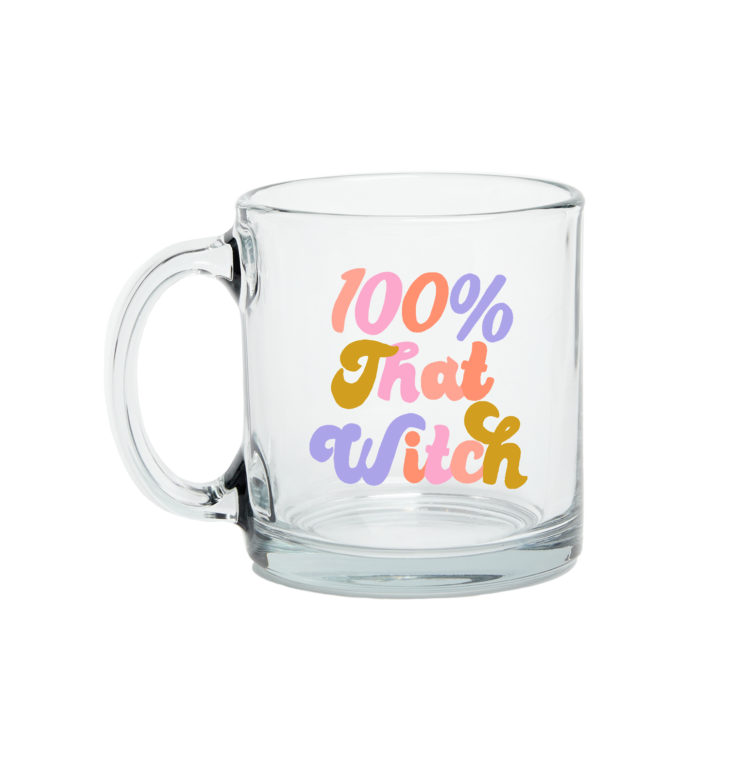 Halloween Glass Mug: 100% That Witch