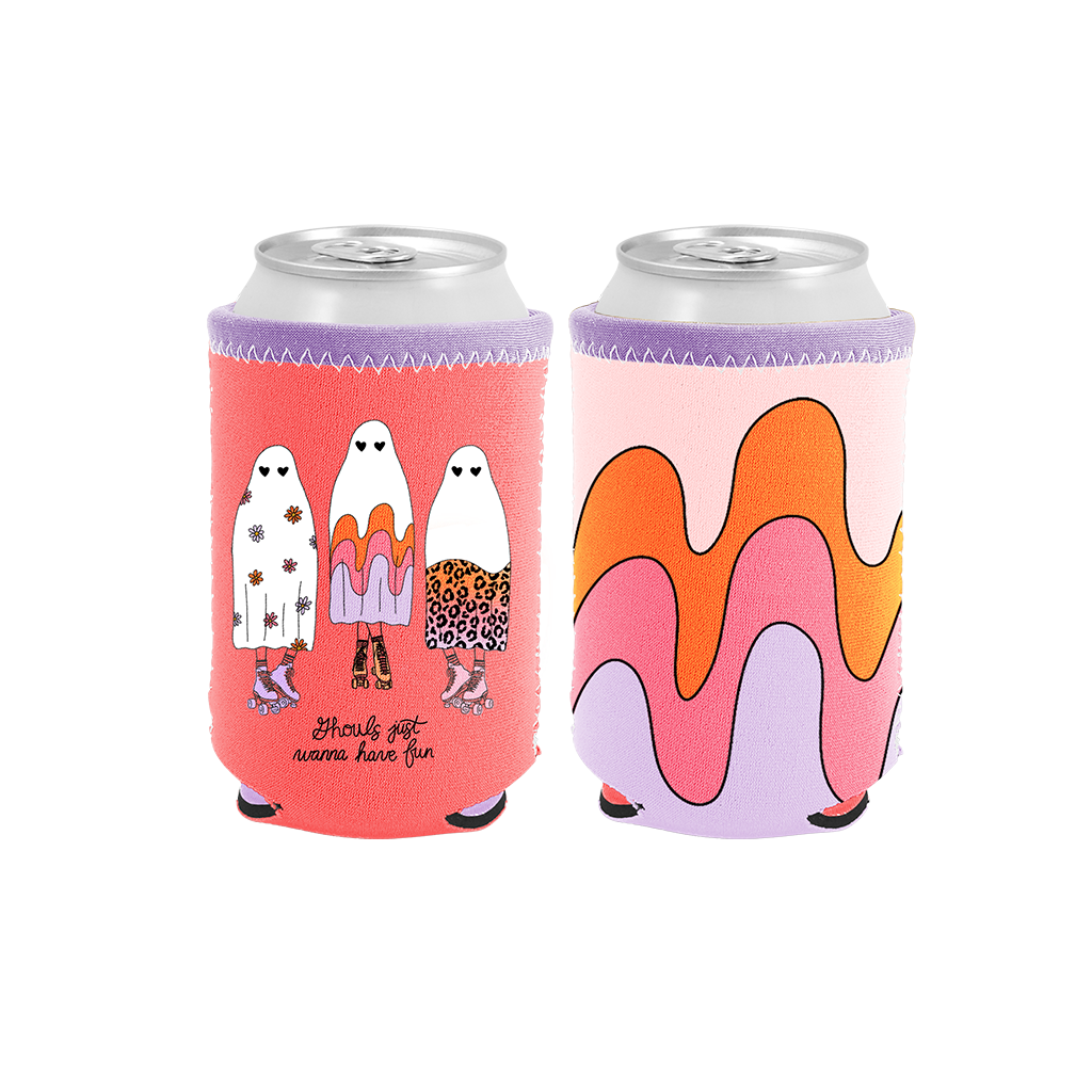 Halloween Reversible Can Cooler: Ghouls Just Wanna Have Fun