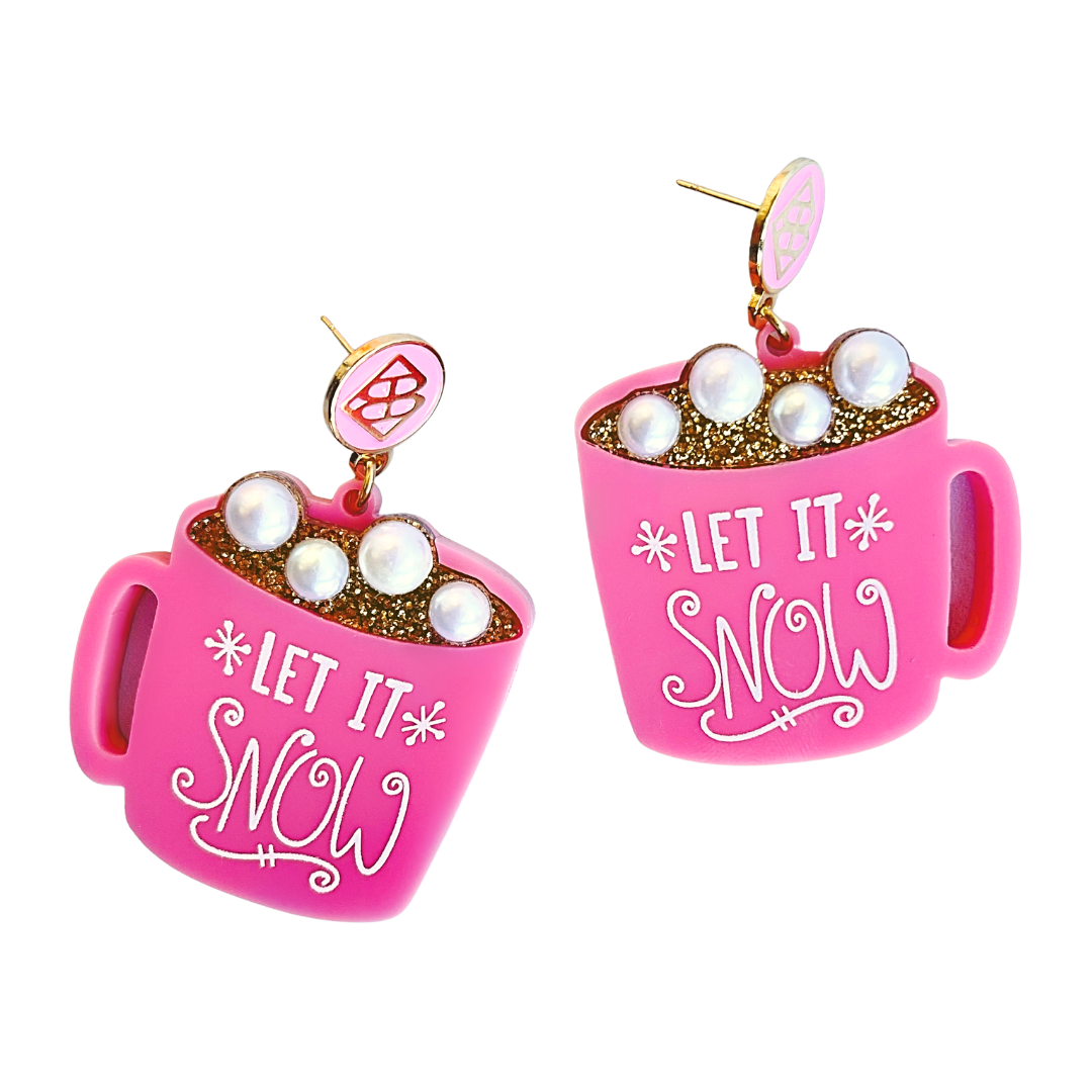 Pink Hot Cocoa Earrings with Pearls