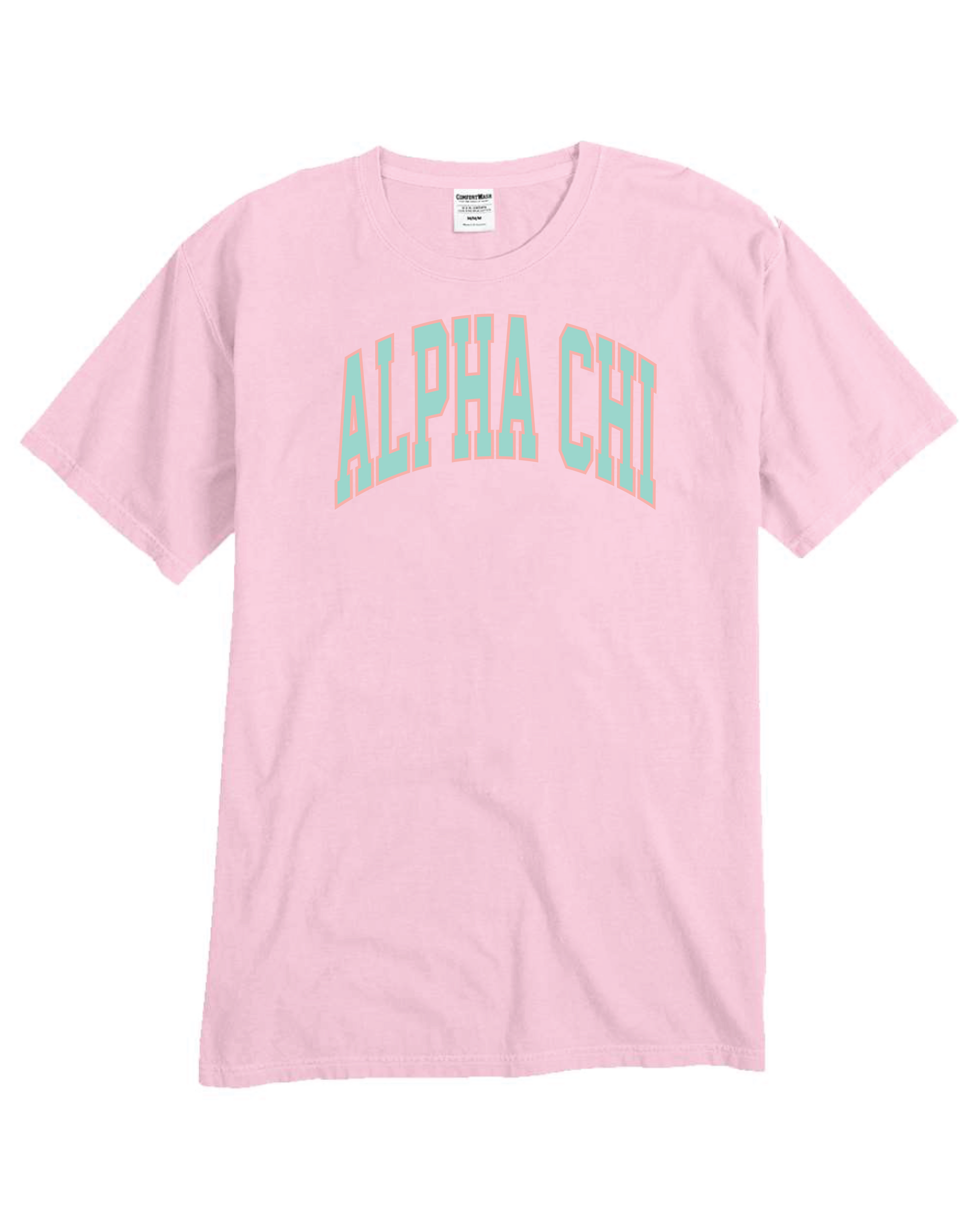WS - Alpha Chi Varsity Letters Tshirt (Min 6 per sorority)