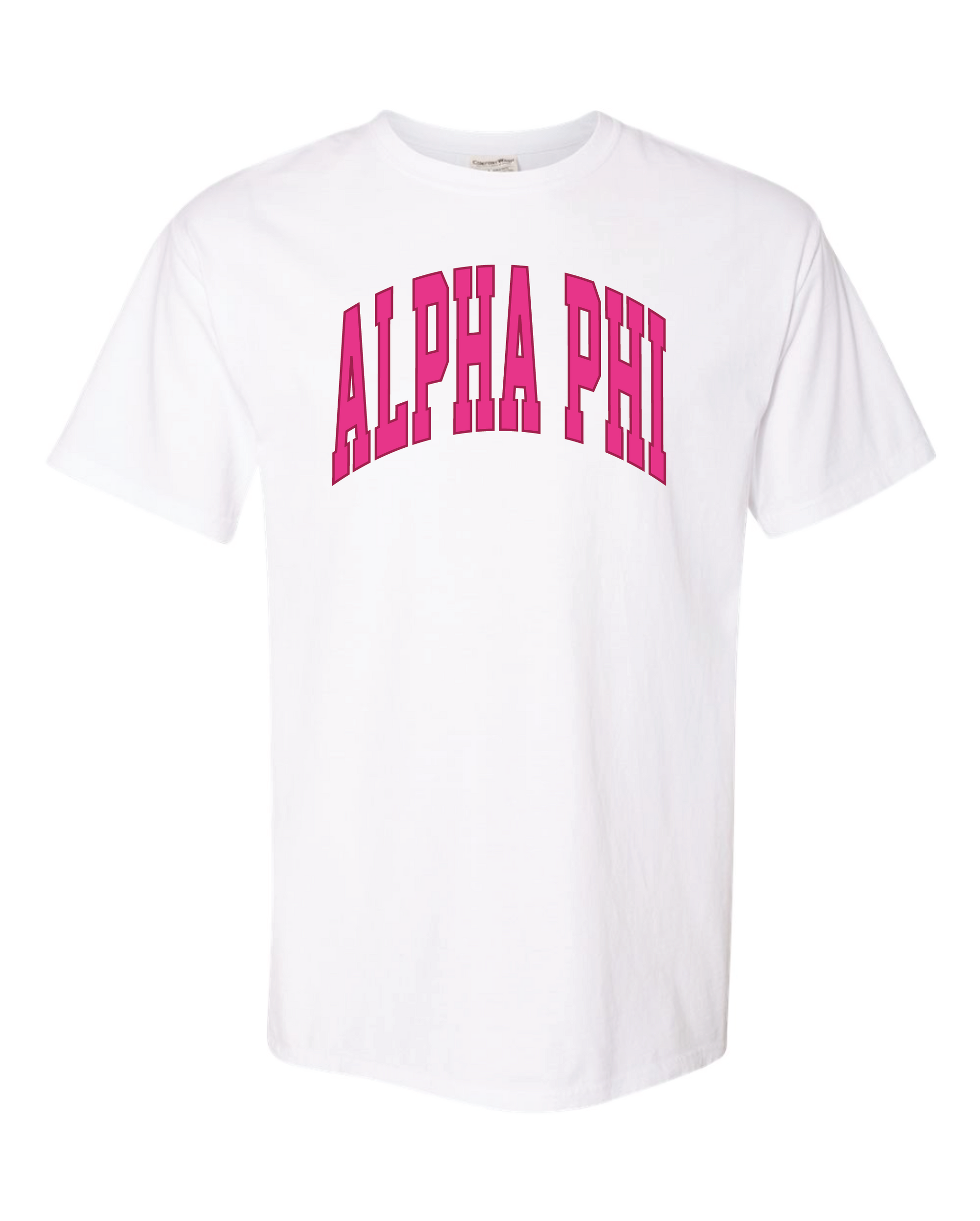 ws - Alpha Phi Varsity Letters Tshirt (min 6 per sorority)
