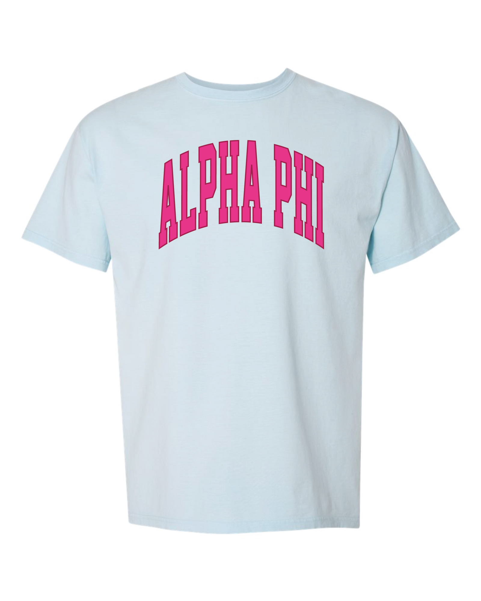 ws - Alpha Phi Varsity Letters Tshirt (min 6 per sorority)
