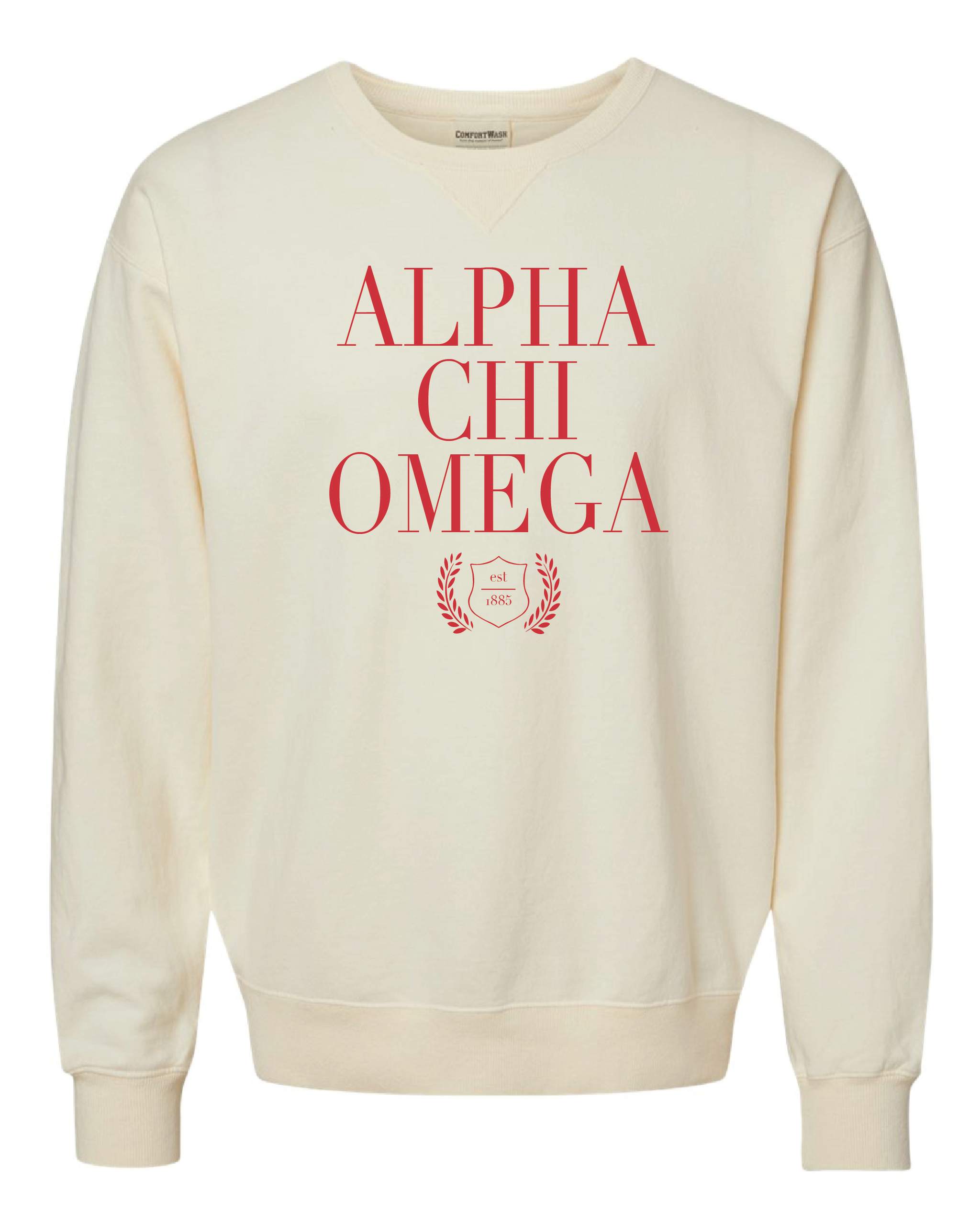 swag. Alpha Chi Omega Classic Crewneck L Parchment