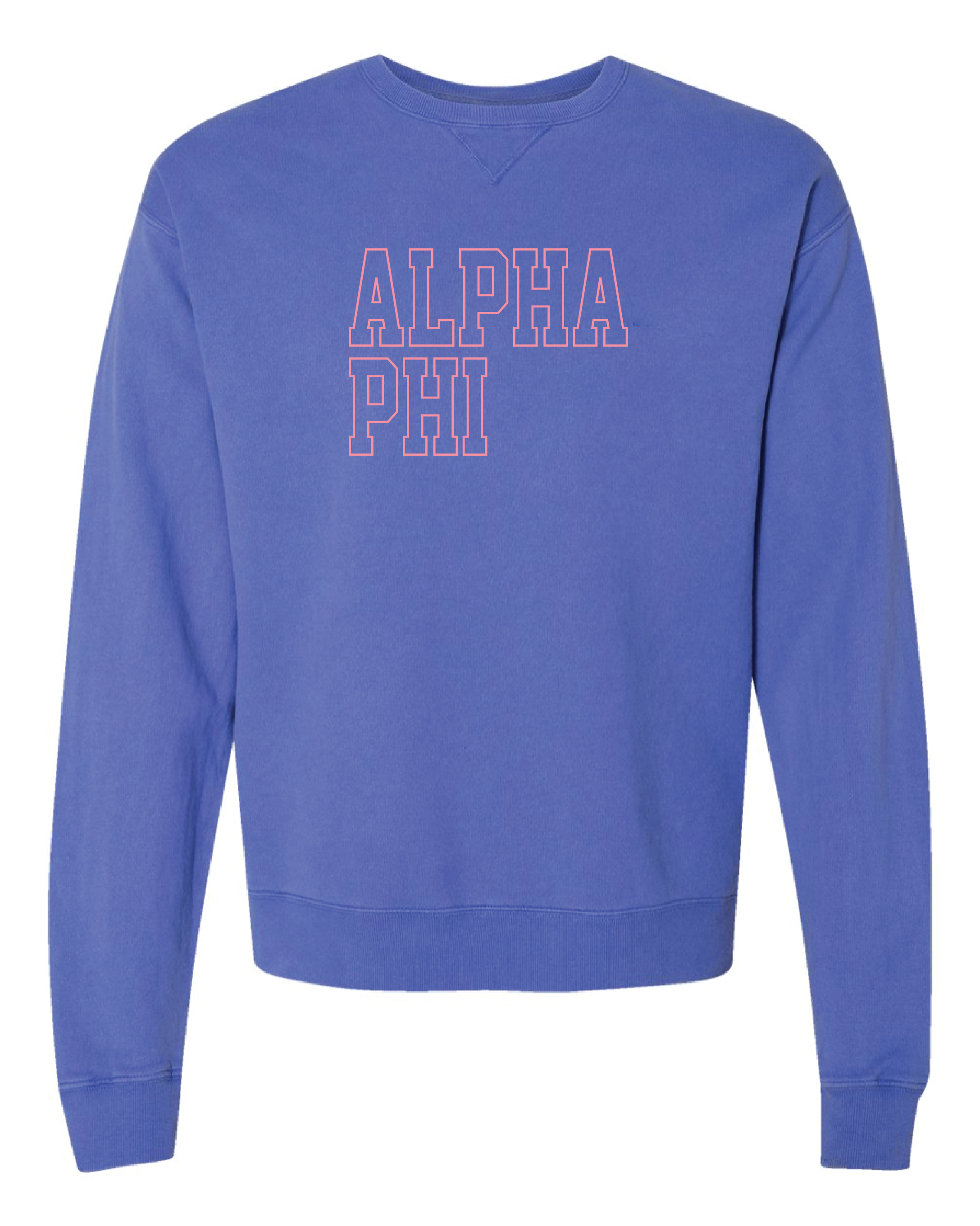 Alpha Phi Block Letter Embroidered Crewneck