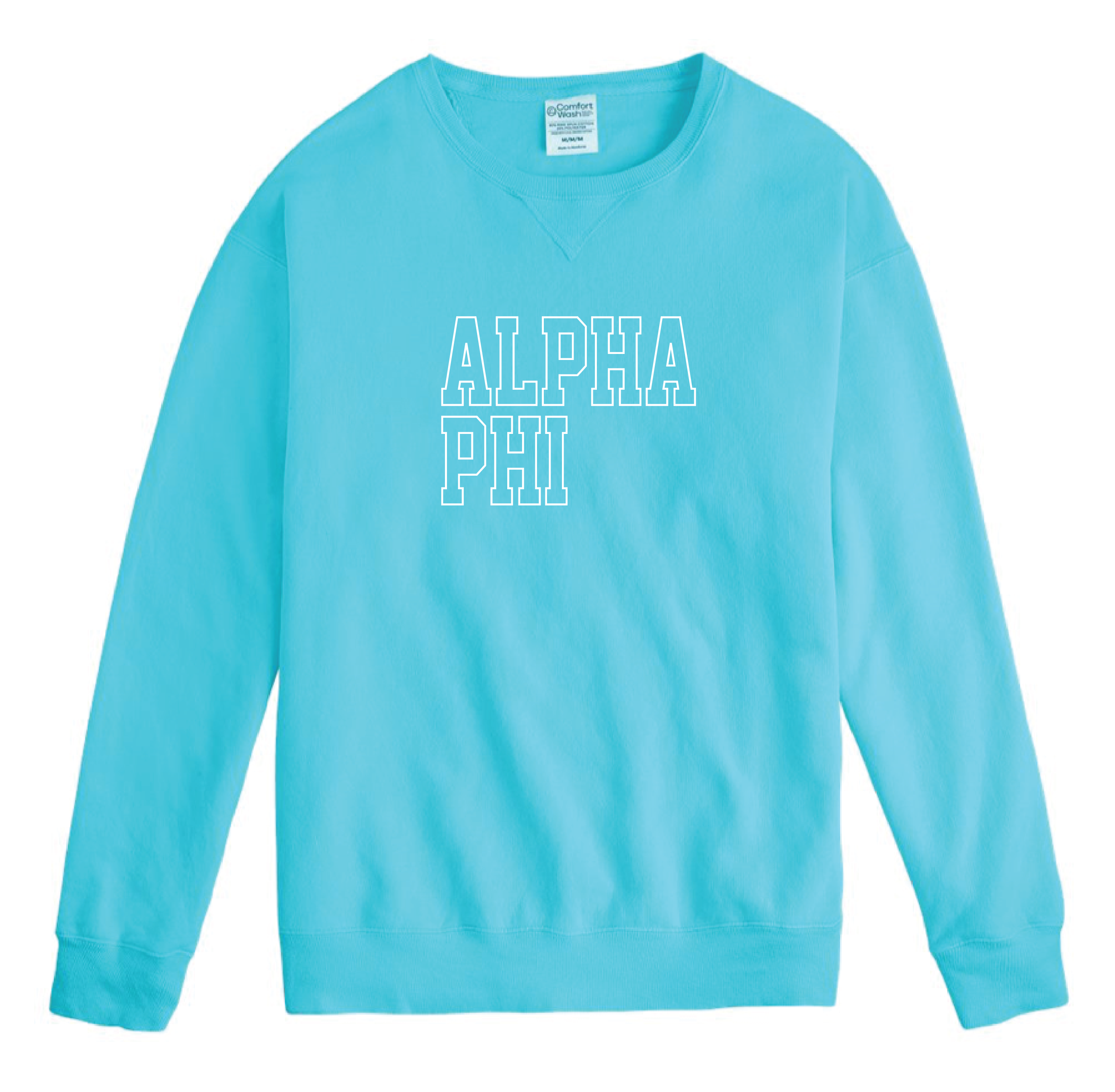 Alpha Phi Block Letter Embroidered Crewneck