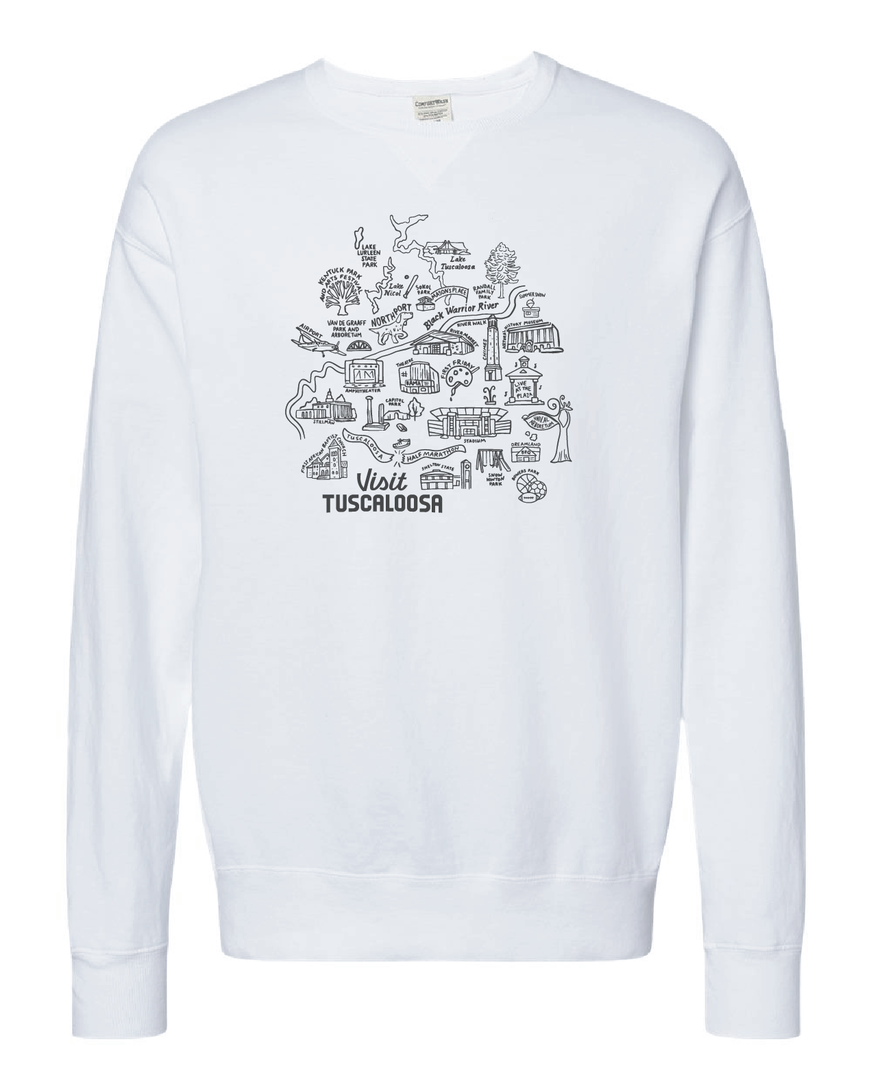 Visit Tuscaloosa: Map Crewneck Sweatshirt