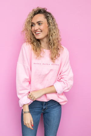 Sorority Tonal Embroidered Bubblegum Sweatshirt