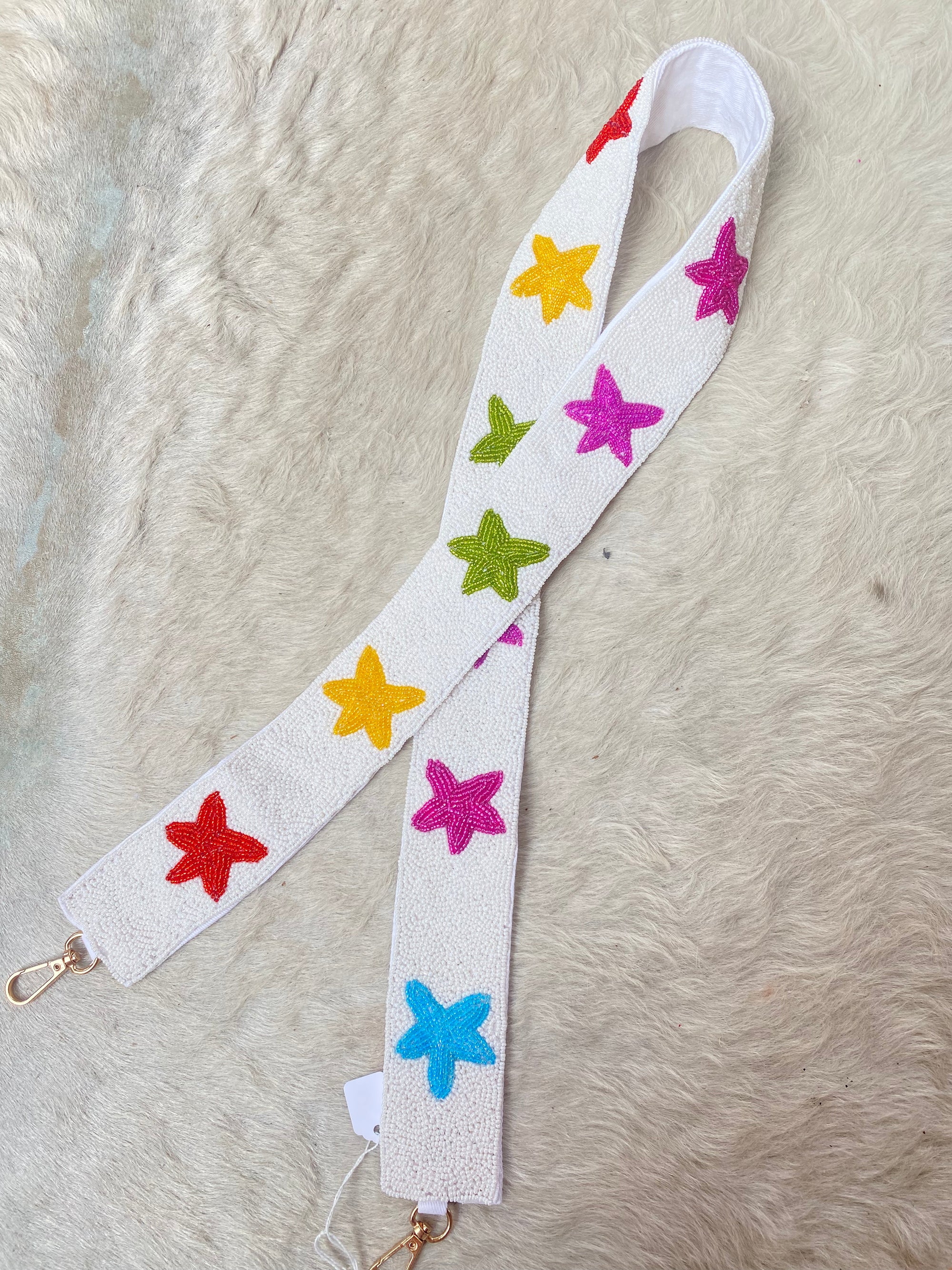 Rainbow Star Beaded Purse Strap
