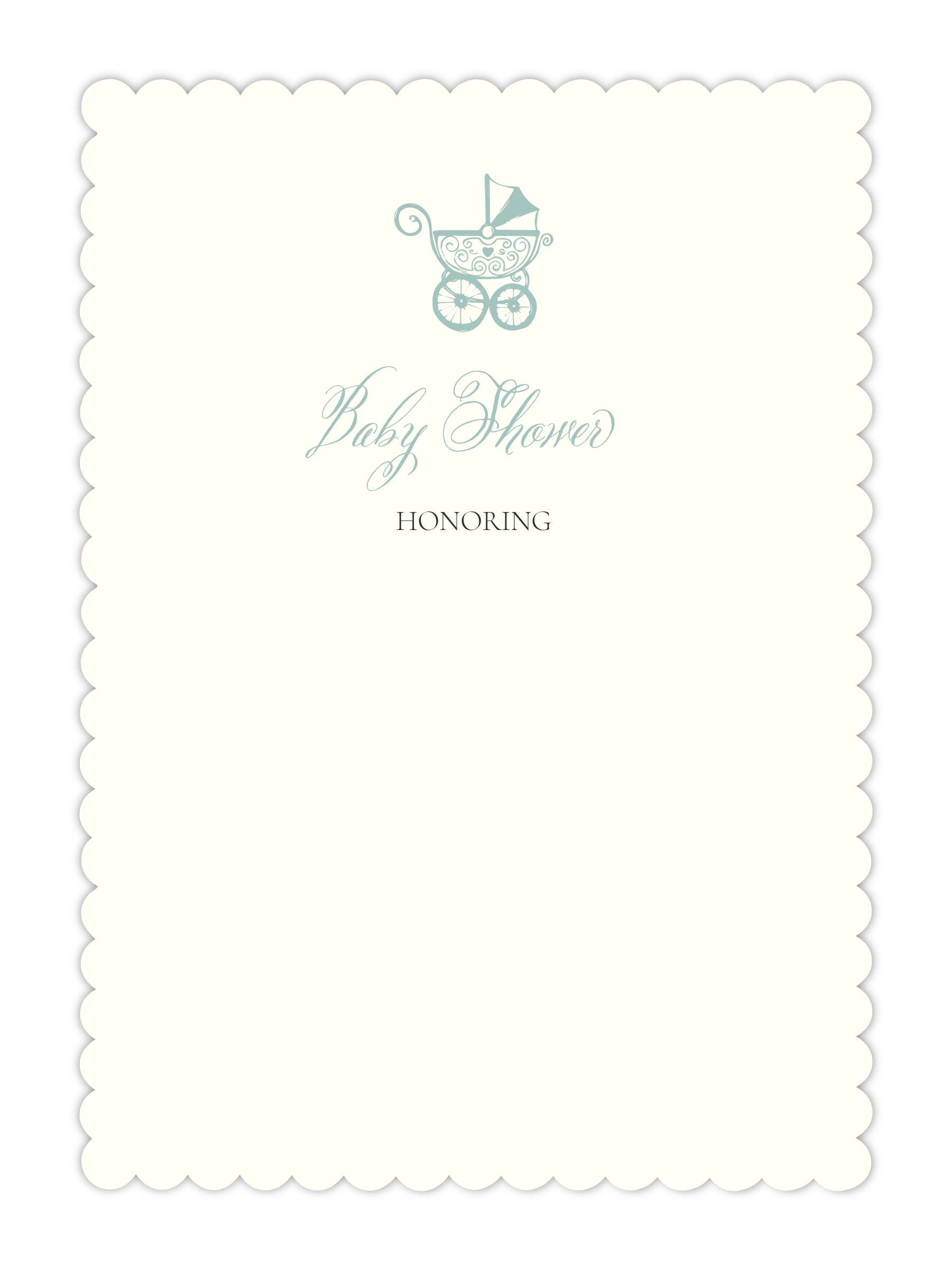 Scalloped Baby Shower Invitation