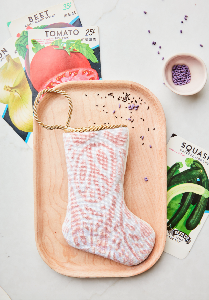 Peace Love and Joy in Pink by Sarah Watson Bauble Stockings®