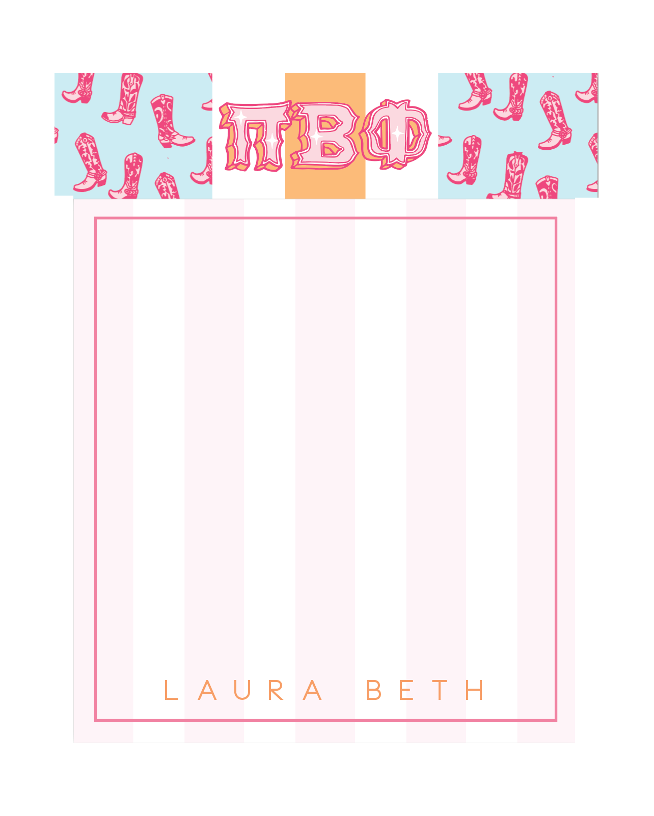Sorority Disco Cowgirl Notepad