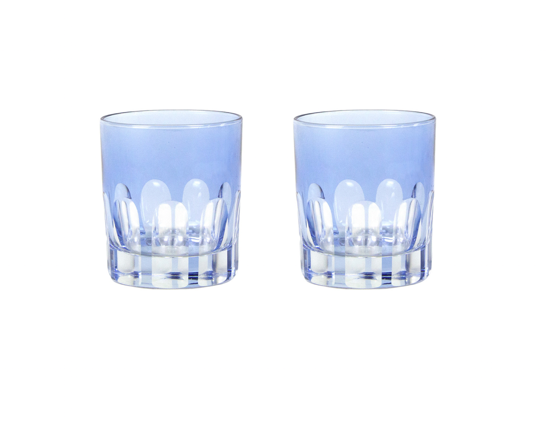 RIALTO GLASS OLD FASHION SET/2, THISTLE