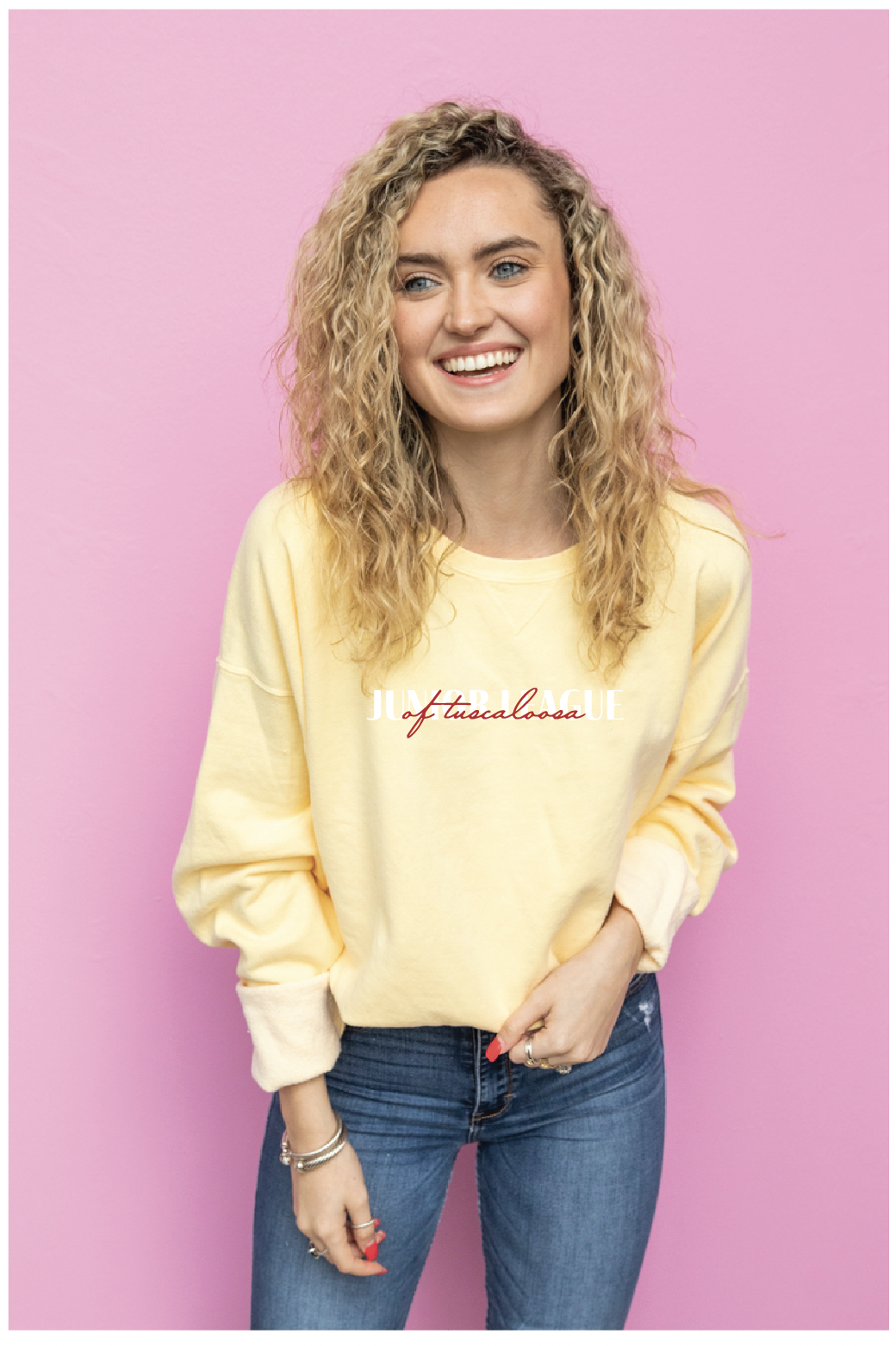 Junior League of Tuscaloosa: Two-Tone Embroidered Sweatshirt
