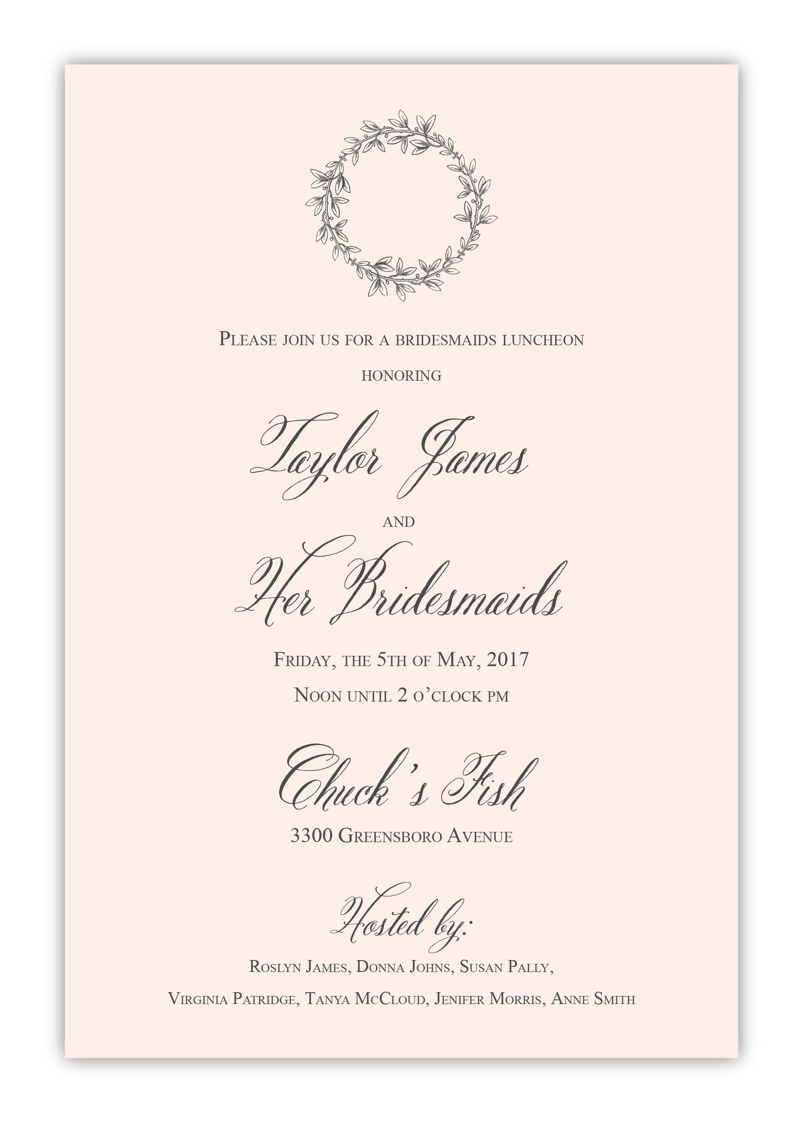 Wreath Bridesmaid Invitation