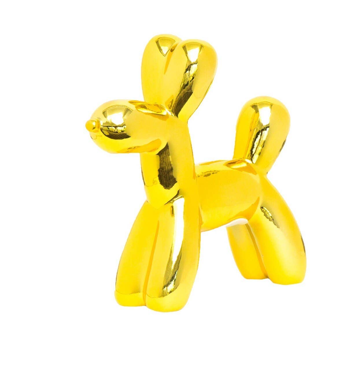 Yellow Mini Balloon Dog Bank 7.5" tall