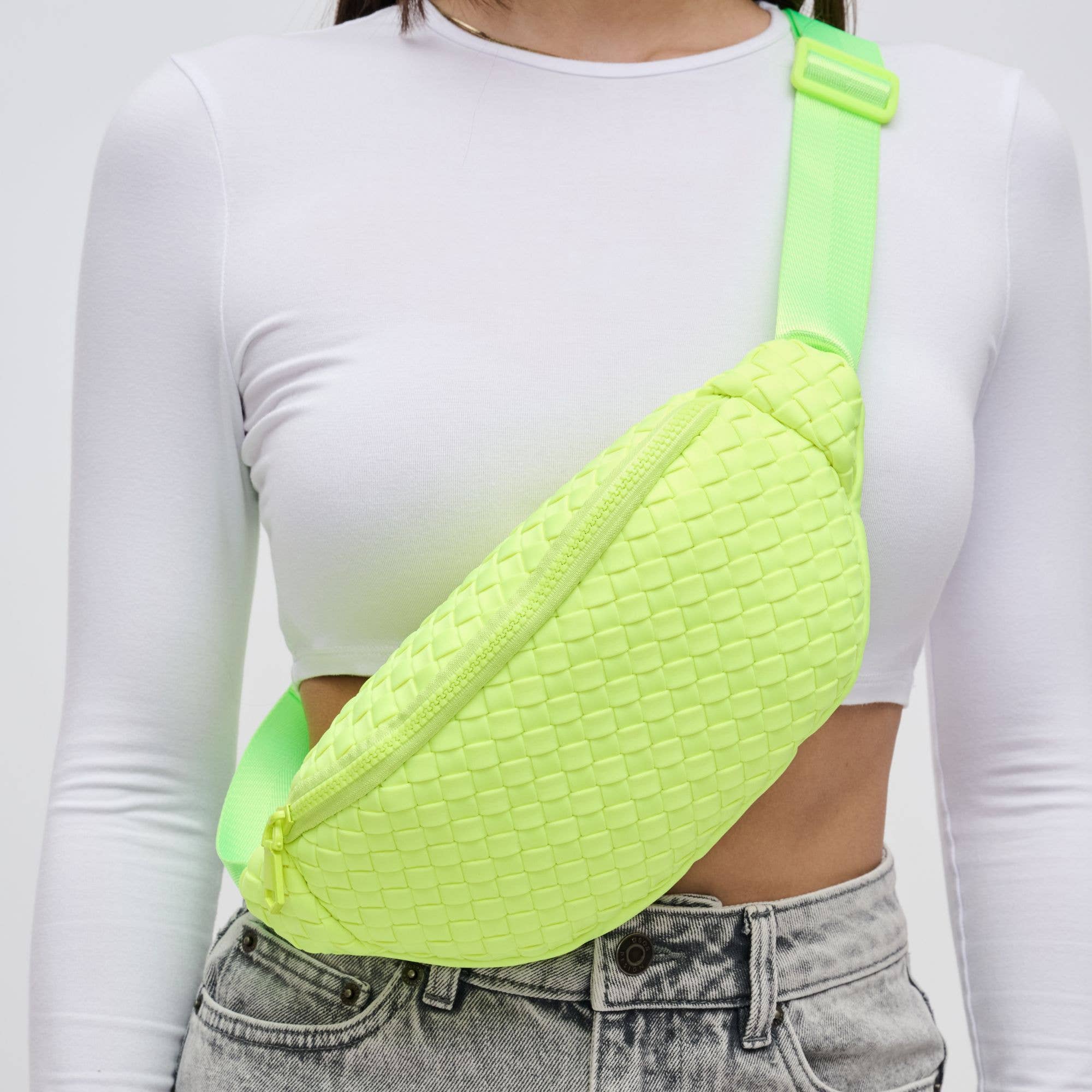 Aim High  Woven Neoprene Belt Bag: Neon Yellow