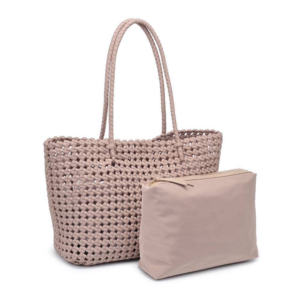 Reflection - Hand Woven Knot Tote: Nude