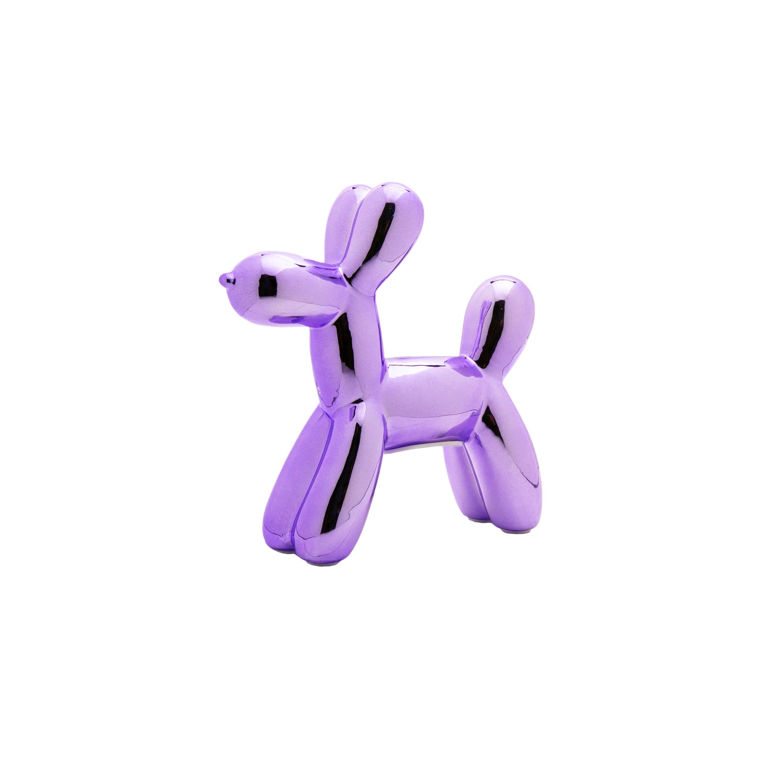Lavender Mini Balloon Dog Bank 7.5" tall