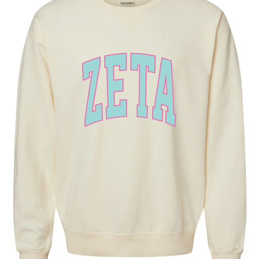 Zeta Varsity Letters Crewneck