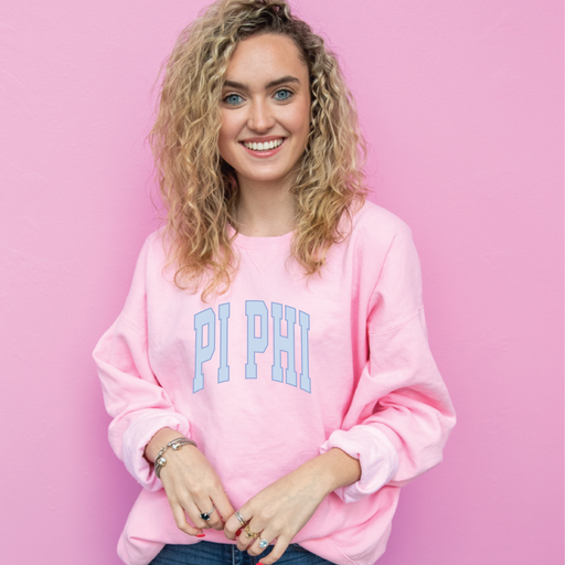 Pi Phi Varsity Letters Crewneck
