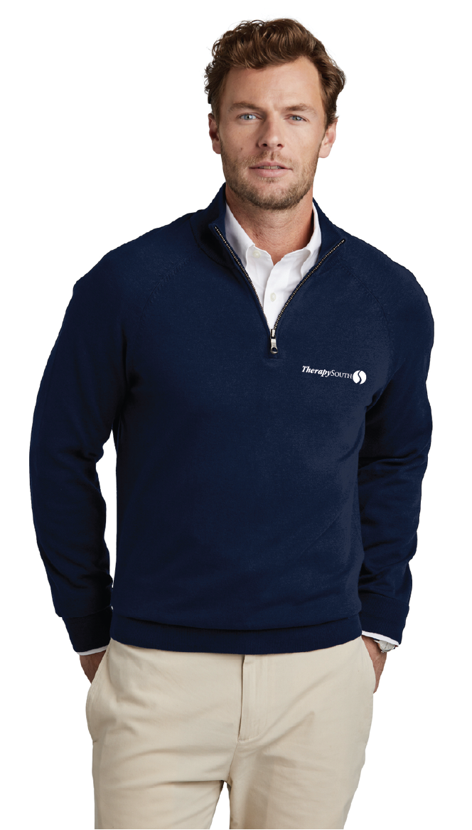 TherapySouth Brooks Brothers® Cotton Stretch 1/4-Zip Sweater - Swag. TherapySouth Brooks Brothers® Cotton Stretch 1/4-Zip Sweater - Swag.