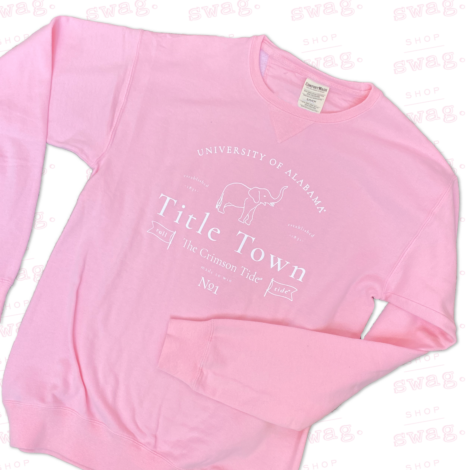 Title Town Comfort Wash Pink Crewneck