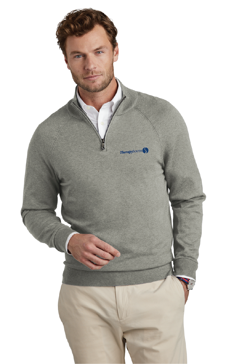 TherapySouth Brooks Brothers® Cotton Stretch 1/4-Zip Sweater - Swag. TherapySouth Brooks Brothers® Cotton Stretch 1/4-Zip Sweater - Swag.